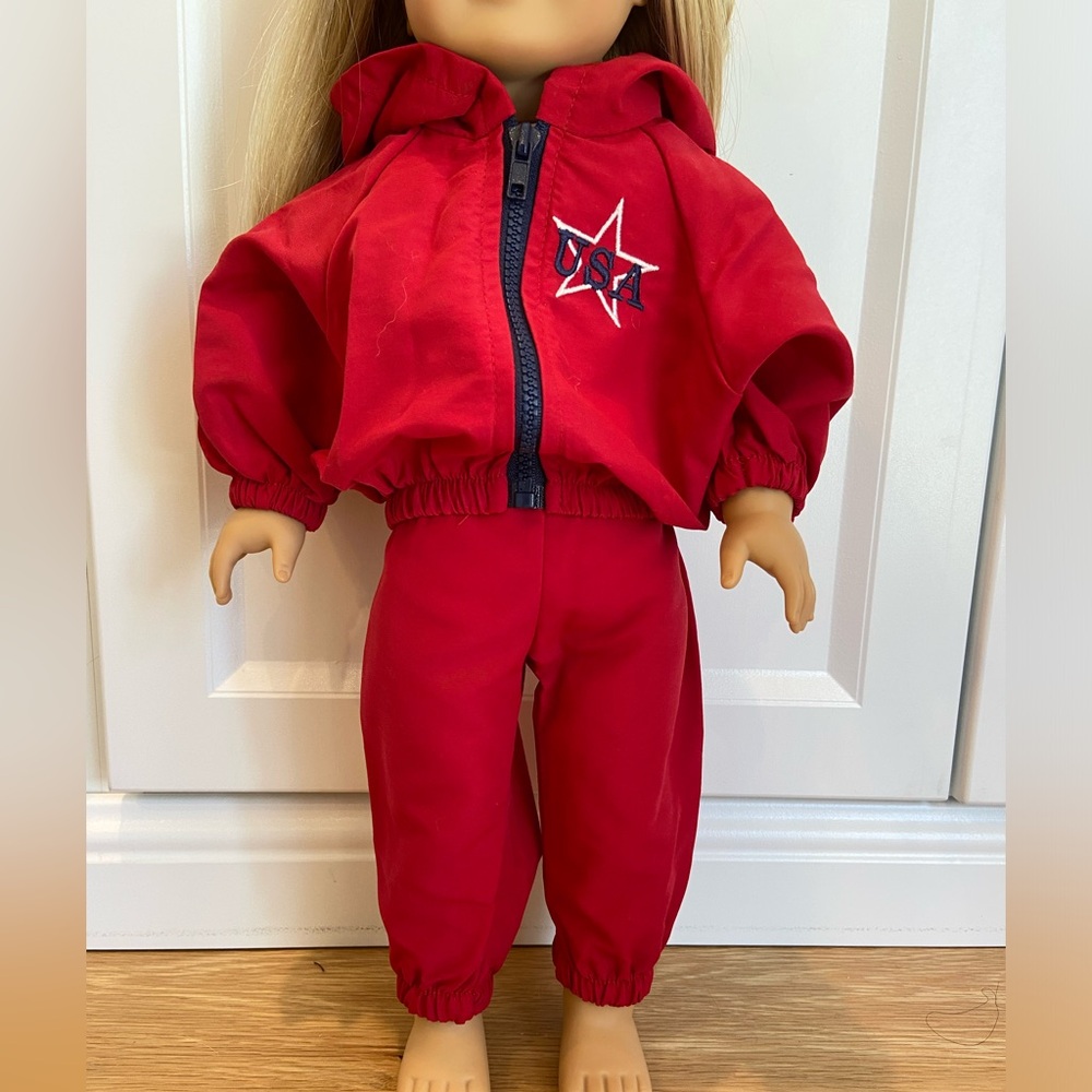 American Girl Doll “usa” warmup outfit